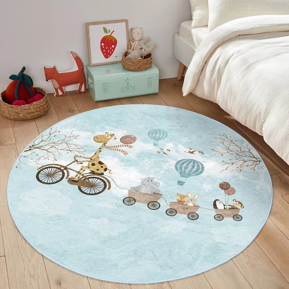 Világoskék gyerek szőnyeg ø 120 cm Comfort – Mila Home