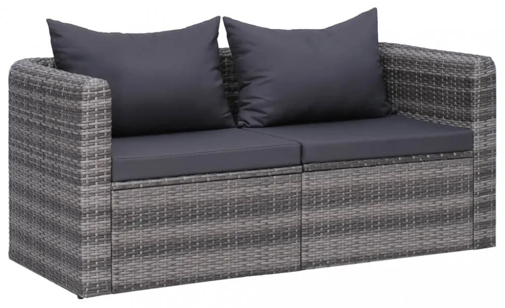 2 db szürke polyrattan kerti sarokkanapé