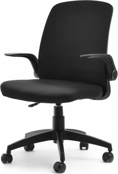 Ifjúsági forgószék fekete kárpitozott állítható kartámasz