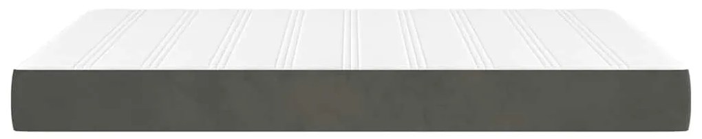 sötétszürke bársony zsebrugós ágymatrac 120x210x20 cm