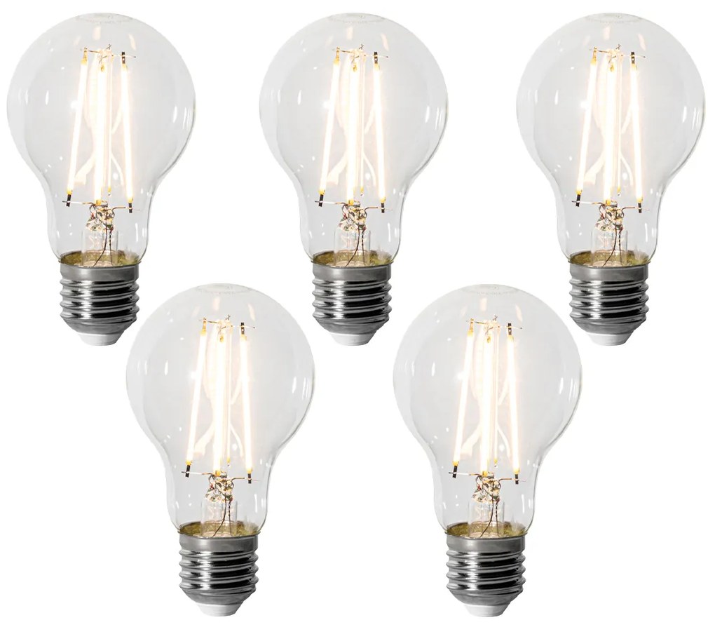 5 db E27 dimbare LED lamp A60 6W 500 lm 2200K