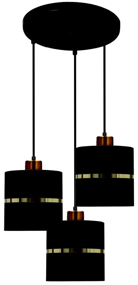 Csillár zsinóron ASSAM 3xE27/60W/230V fekete