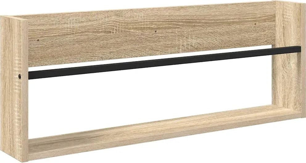 vidaXL Magazin állvány polcokkal Sonoma tölgy 80 x 12 x 30 cm Faanyag