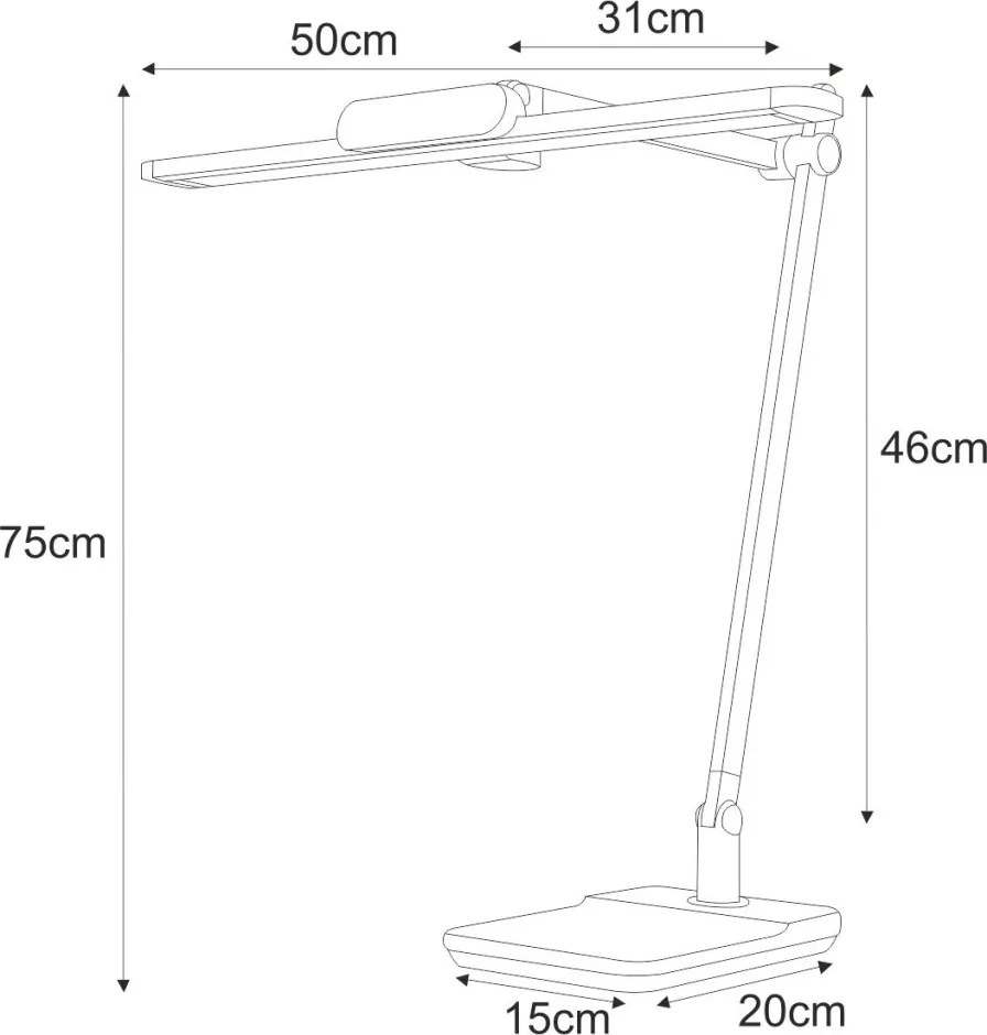 KAJA K-BL1321 SREBRNY ARES Ezüst Színű Asztali Lámpa 12W LED 650Lm 3000-5700K IP20