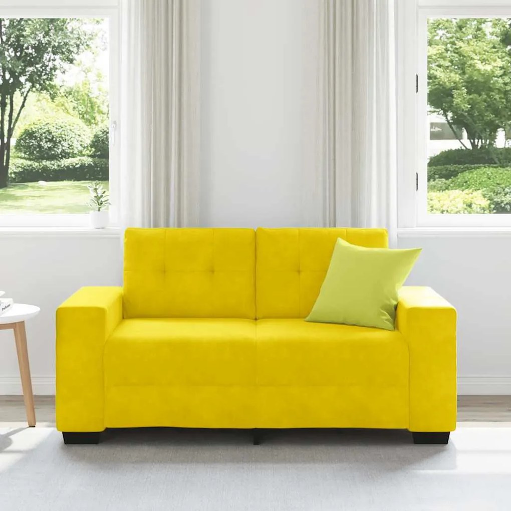 sárga bársony loveseat kanapé 120 cm