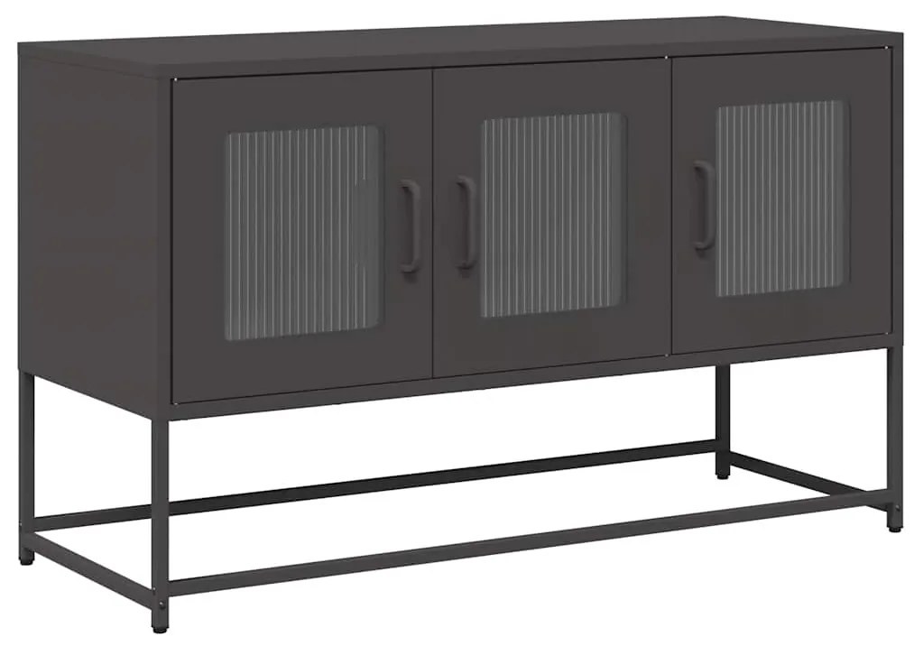 fekete hidegen hengerelt acél TV-szekrény 100,5x39x60,5 cm
