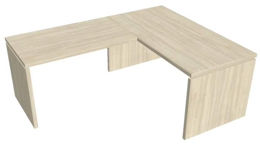 Verno ergonomikus asztal 160 x 200 cm, bal, akác