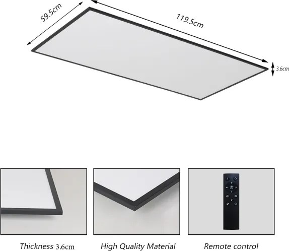 BRILAGI - LED dimmelhető mennyezeti lámpa SLIMFRAME LED/80W/230V 120x60 cm fekete + távirányító