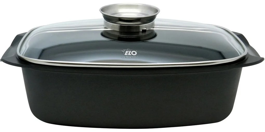 Elo 84932 Sütőedény üvegfedővel és aromásfogantyúval Alucast 40 x 22 cm