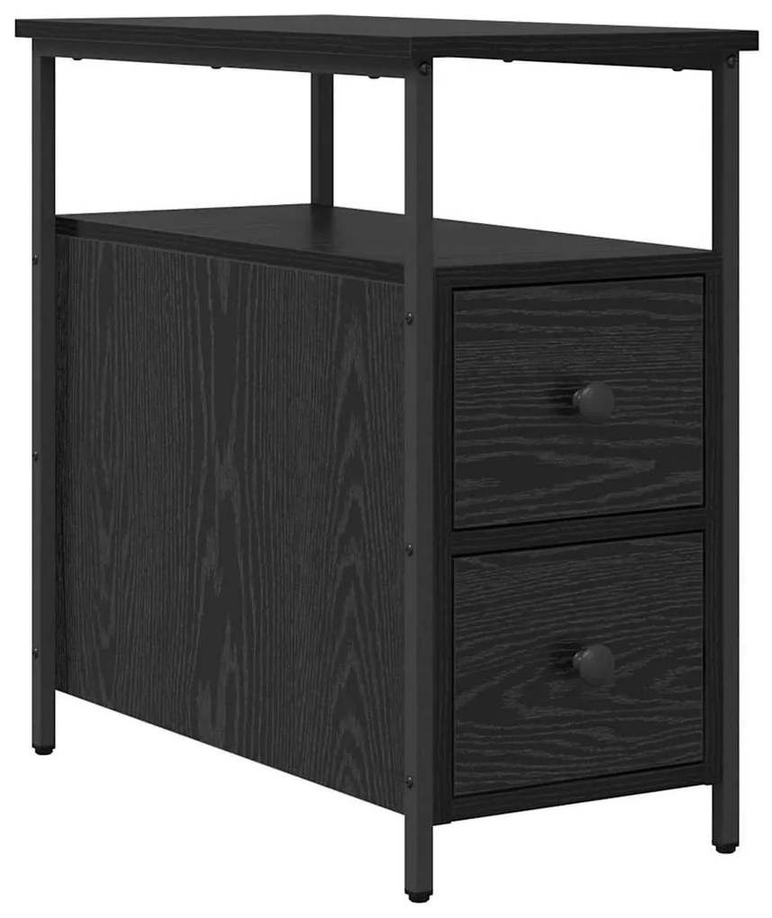 Éjjeliszekrény 2 pcs Musta tammi 30 x 60 x 60 cm Faanyag