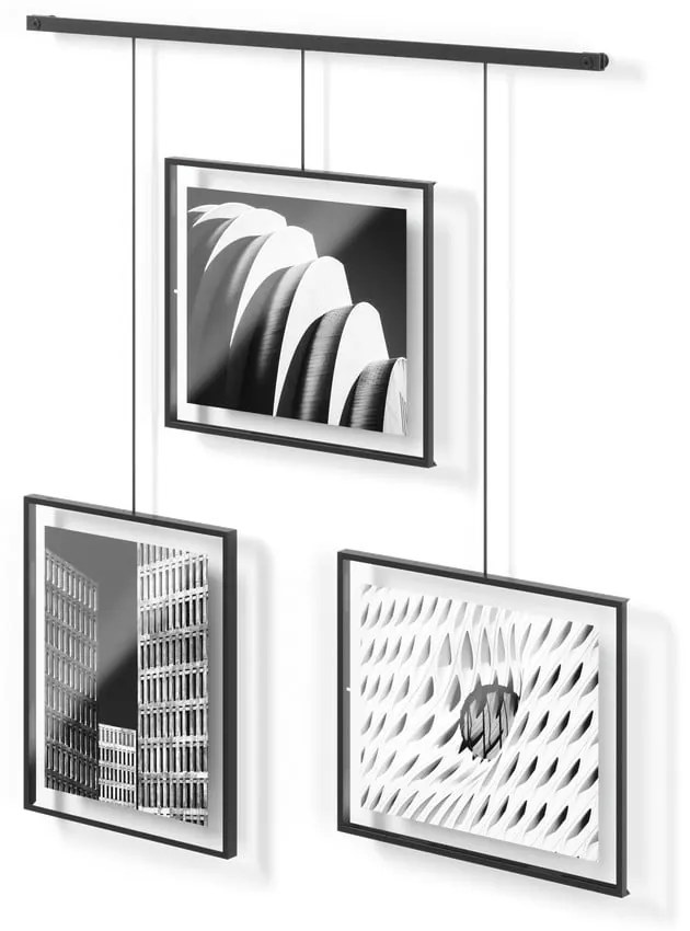 Fekete fém fali képkeret szett 3 db-os 73x82 cm Exhibit – Umbra