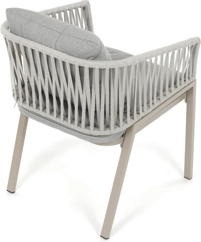 Kerti szék, fém, polyrattan, bézs, AZC-S1430 CRM