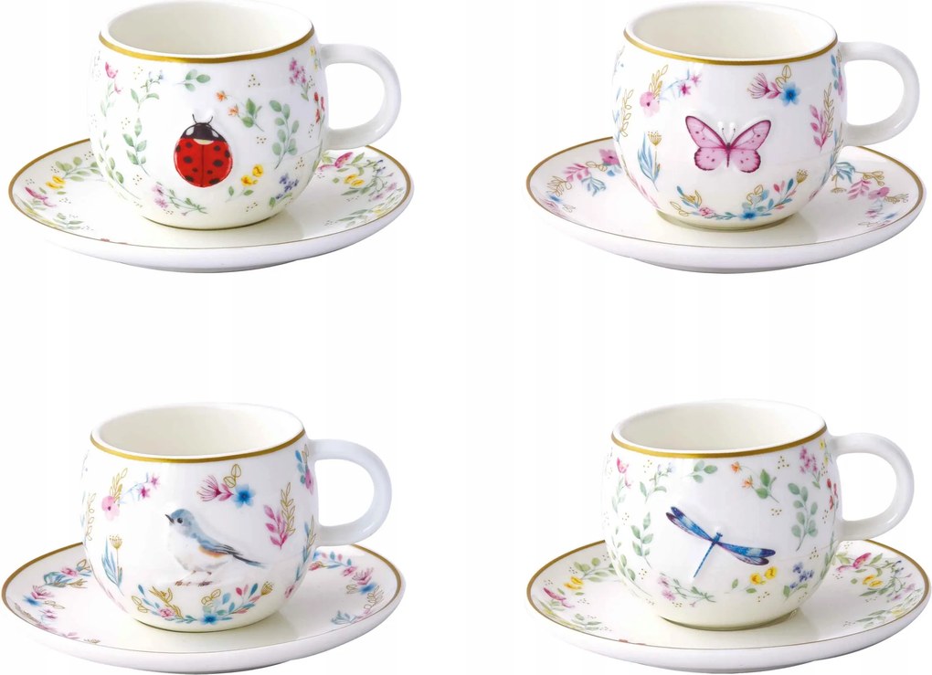 2 db-os kávéscsésze szett 120 ml csészealj pasztell színek