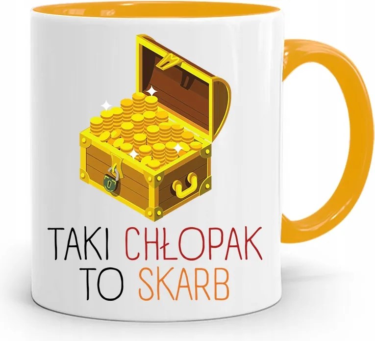 Sárga Bögre Fiúnak Egy Ilyen Fiú Egy Kincs, fényképes nyomtatással