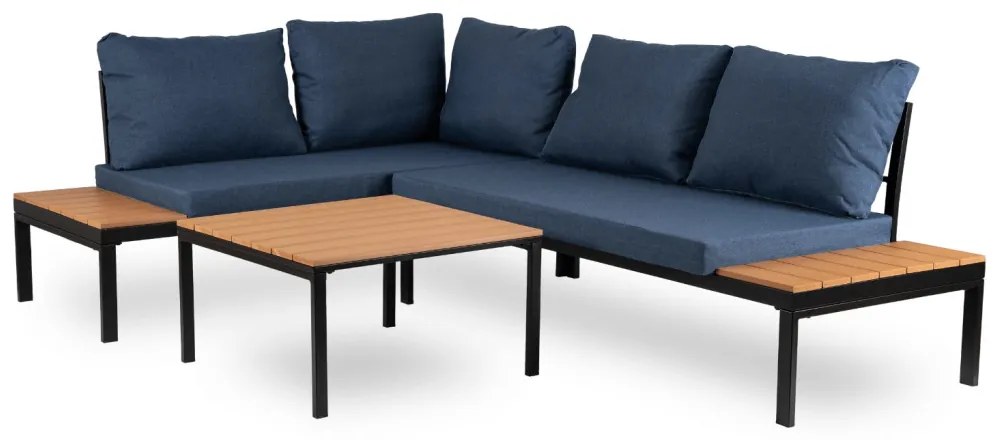 Kerti Ülőgarnitúra Sötétkék/Fekete Színben. NORMAN