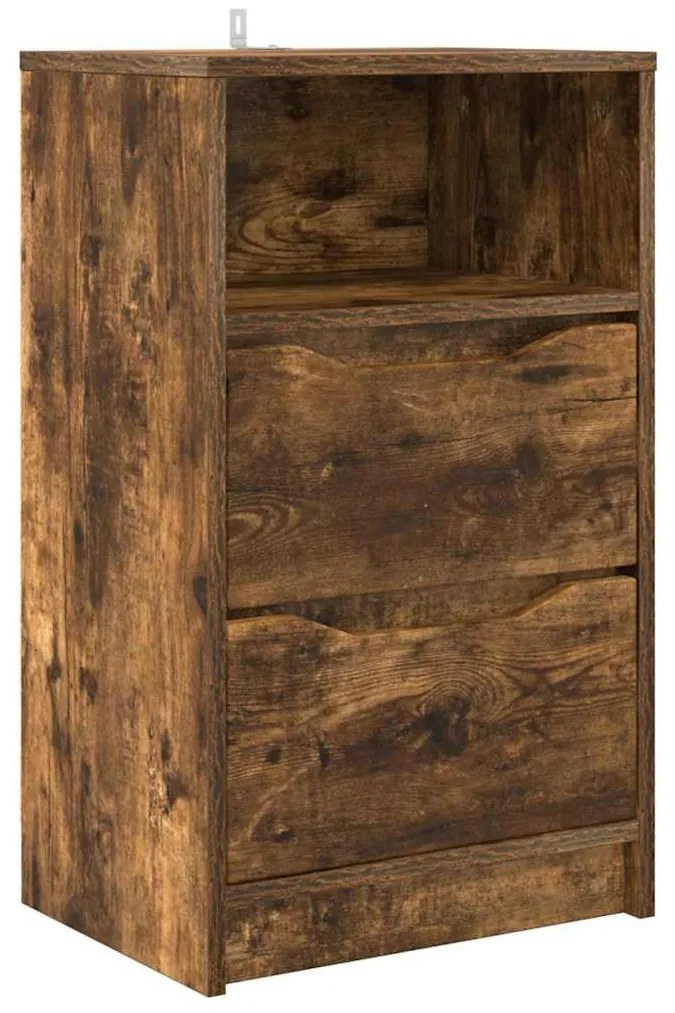 vidaXL Éjjeli asztal fiókkal Füstölt tölgy 40 x 30 x 467 cm Faanyag