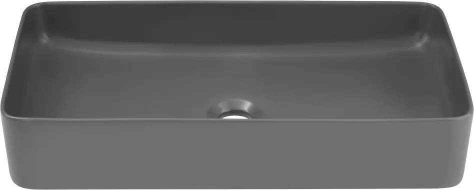 Eros SLIM 2 - PULTRA ültethető - Top Counter - porcelán mosdó - MATT SZÜRKE - 61 x 35 x 11 cm