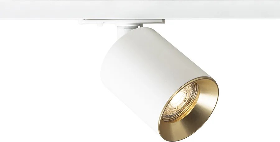 RENDL DARIO egyáramkörös sínre fehér szálcsiszolt sárgaréz 230V LED GU10 9W