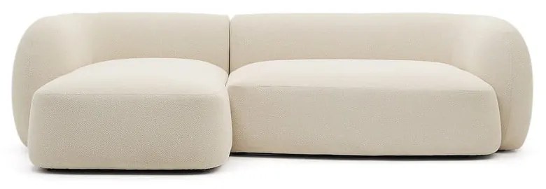 Krémszínű zsenília sarokkanapé (bal oldali-heverő résszel) Martina – Kave Home