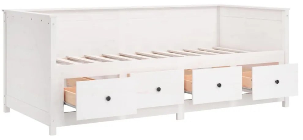 fehér tömör fenyőfa kanapéágy matrac nélkül 80 x 200 cm