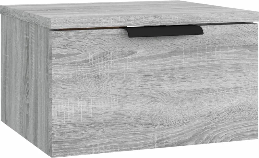 vidaXL szürke sonoma falra szerelhető éjjeliszekrény 34 x 30 x 20 cm