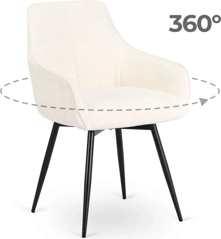 LARISA forgó étkezőszék krém bouclé