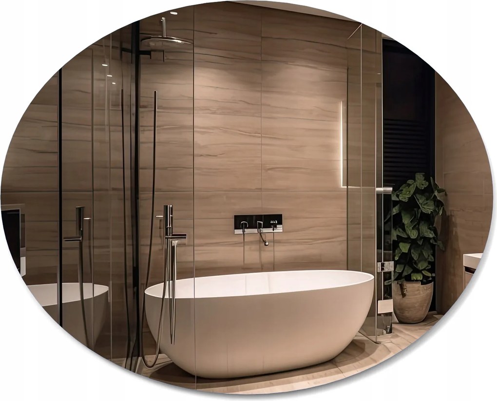 Elliptikus/ovális tükör Beilleszthető vagy felfüggeszthető 80x60 Lengyel gyártás