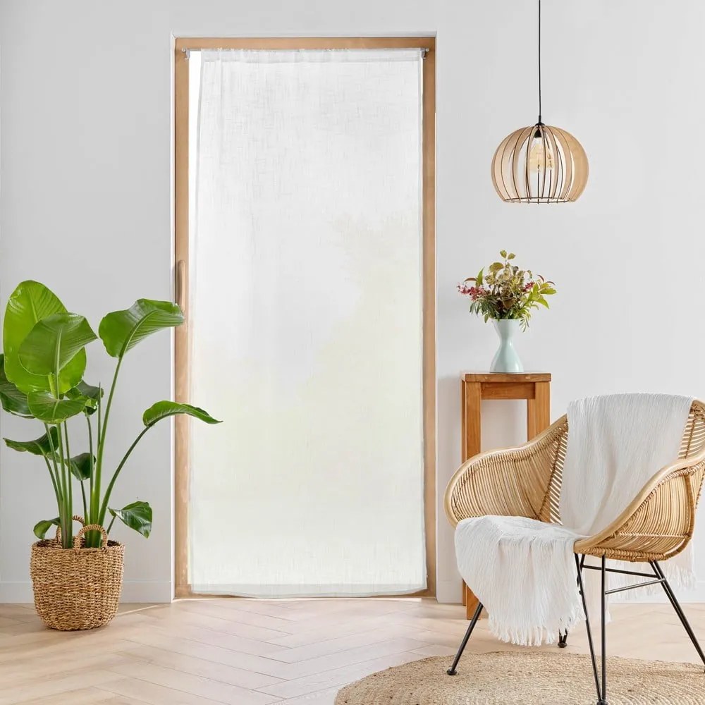 Fehér függöny ajtóra 90x200 cm Haltona – douceur d'intérieur