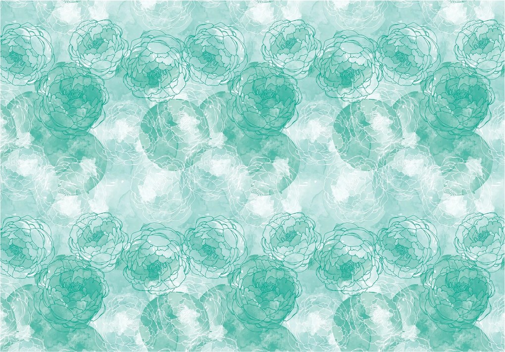 Flizelin fotótapéta Bazsarózsa akvarell finom virágok 254x184 +ragasztó