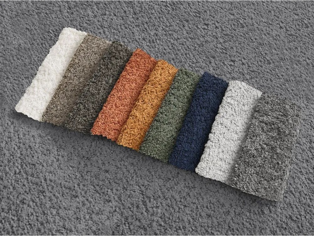 Szürke buklé sarokkanapé (jobb oldali-heverő résszel) Azra – Bobochic Paris