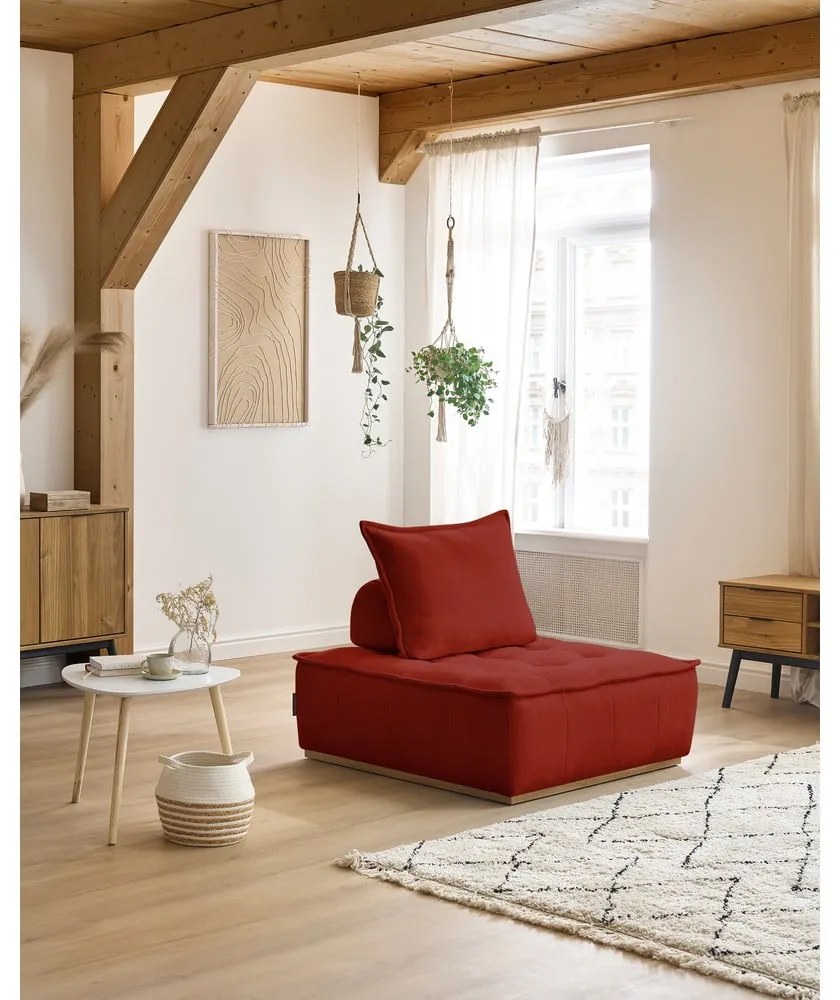 Téglavörös zsenília fotel Elisa – Bobochic Paris