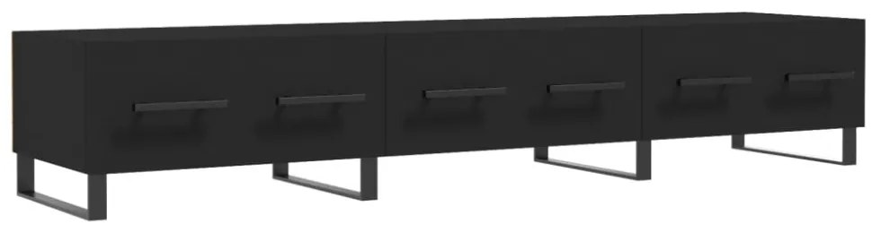 fekete szerelt fa TV-szekrény 150 x 36 x 50 cm