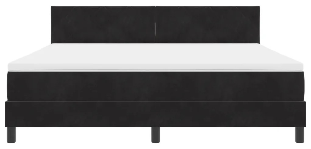 Boxspring Ágy Matracot Tartalmazó Fekete Szuper Király Bársonyos