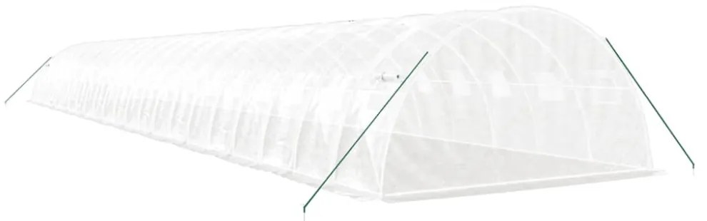 fehér acélvázas melegház 88 m² 22x4x2 m