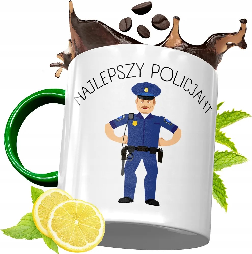 Zöld Bögre Rendőrnek Tökéletes Ajándék fényképes nyomtatással