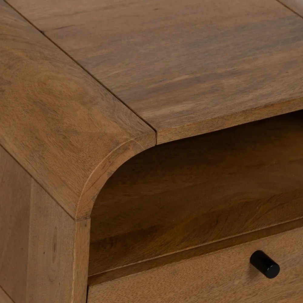 Natúr színű mangófa éjjeliszekrény Mahón – Ixia