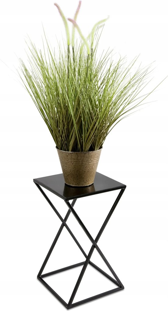Virágtartó állvány fém fekete 40 cm ipari