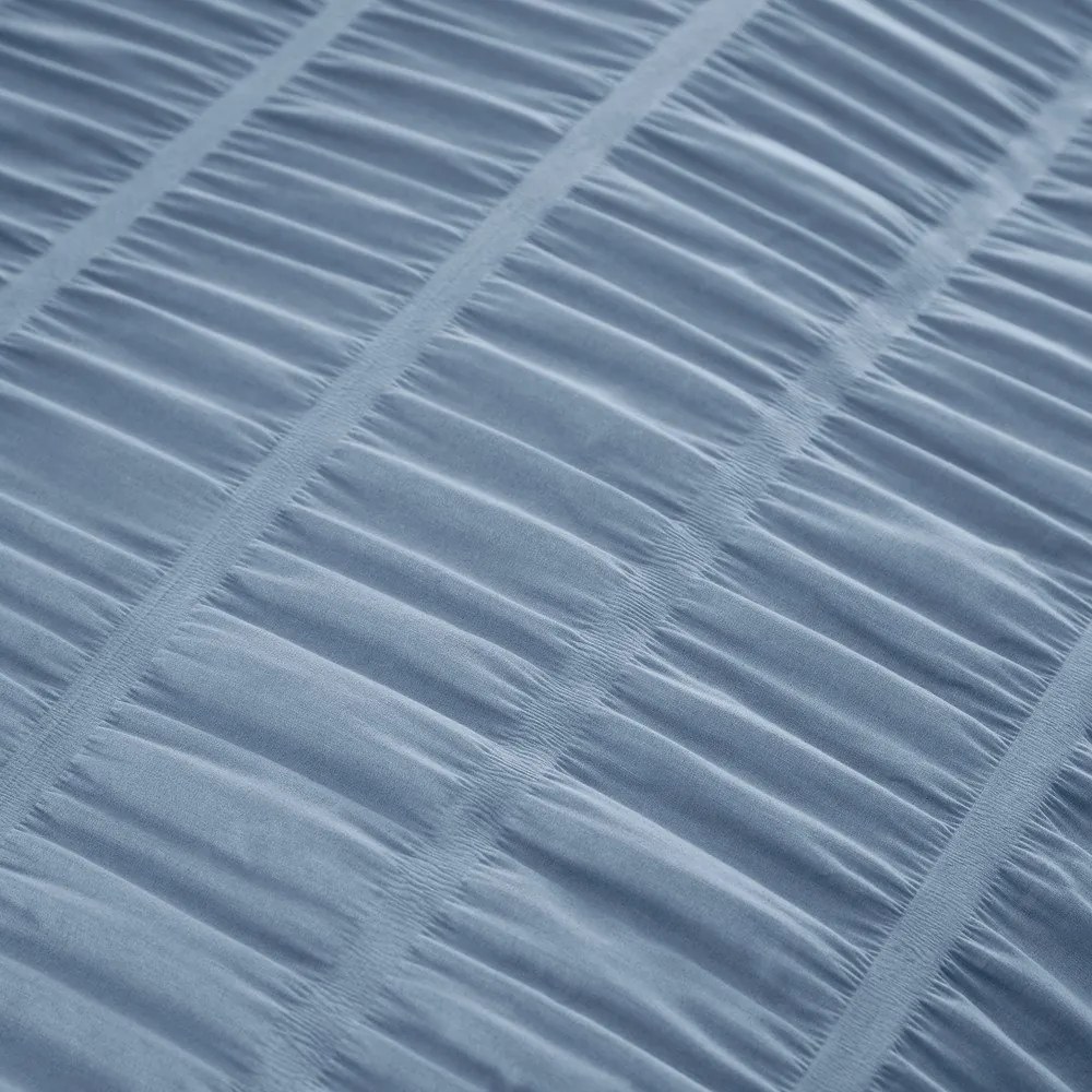 Kék kétszemélyes-hosszabbított krepp ágyneműhuzat 230x220 cm Seersucker – Catherine Lansfield