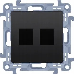 Simon 10 Teleinf aljzatfedél, fekete matt CKP2.01/49