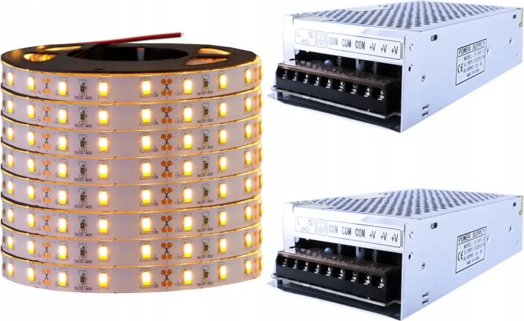 Mennyezeti Led szalag szett 300D 5630 fehér Meleg 40m