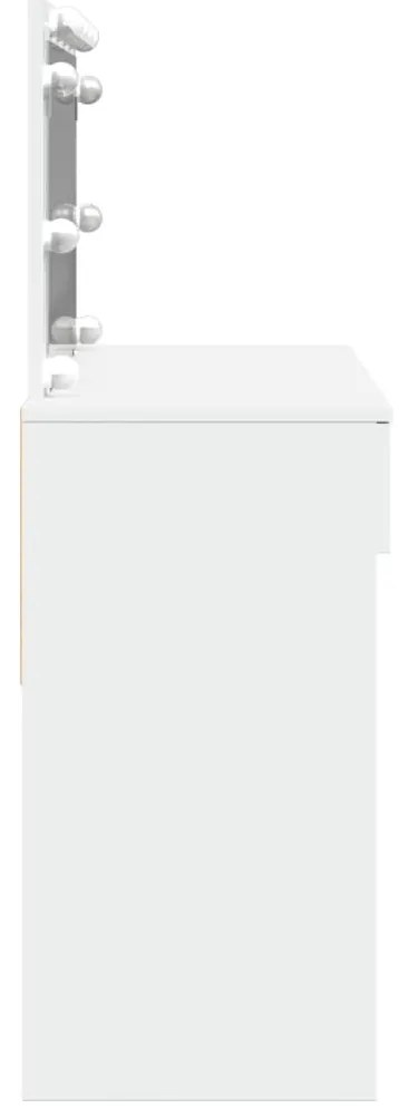 fehér fésülködőasztal LED-del 100 x 40 x 130 cm