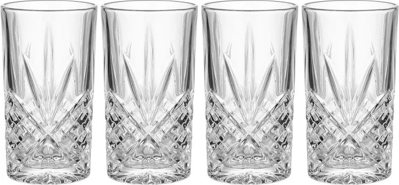 CRYSTAL CLUB kristályüveg long drink pohár, 330 ml, 4 db-os készlet