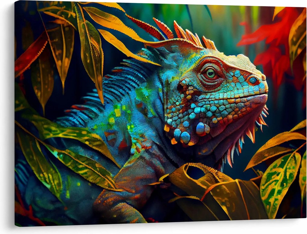 Kép - Színes leguán (70x50 cm)