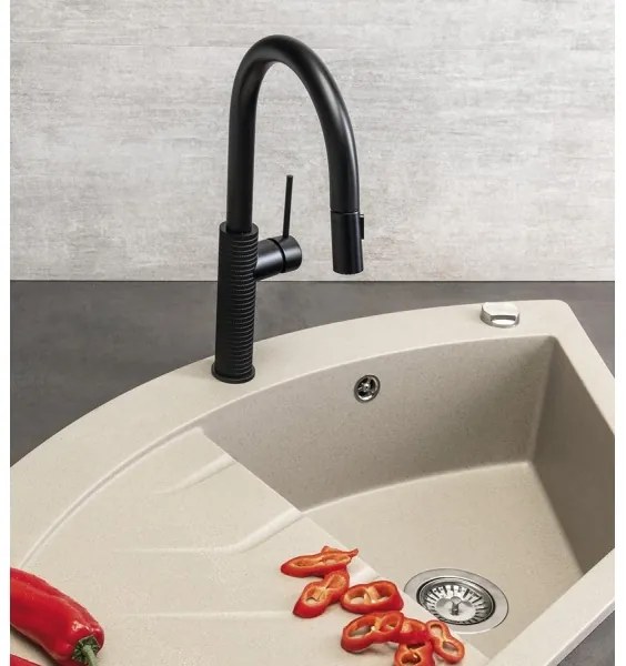 Sapho - Mosogatócsap kihúzható permetezővel FLAWO matt fekete