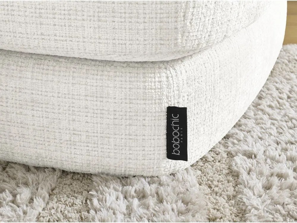 Fehér zsenília sarokkanapé (jobb oldali-heverő résszel) Leonore – Bobochic Paris