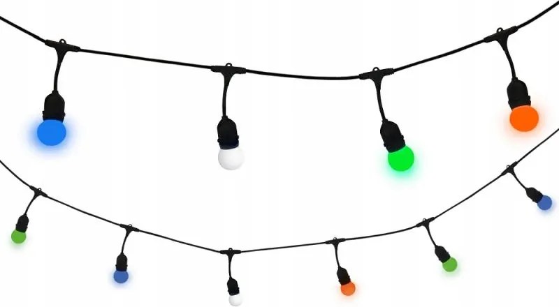 LED-es kerti girland 10xE27 5,6m 6W Goldlux (korábban Polux) 308214