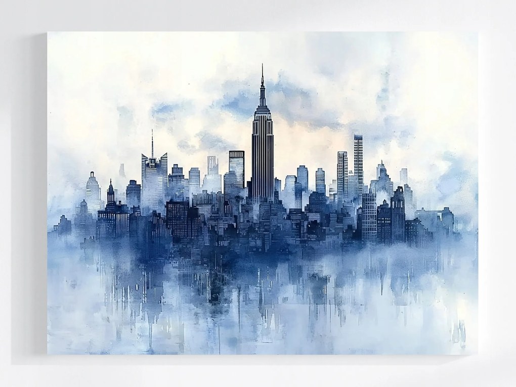 Canvas New York Manhattan Felhőkarcolók Vászonkép Skyline Blue 100x75