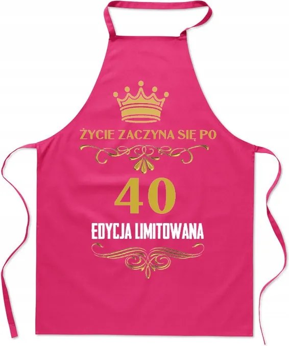 Konyhai kötény Az élet 40 felett kezdődik Ajándék 40. születésnapra