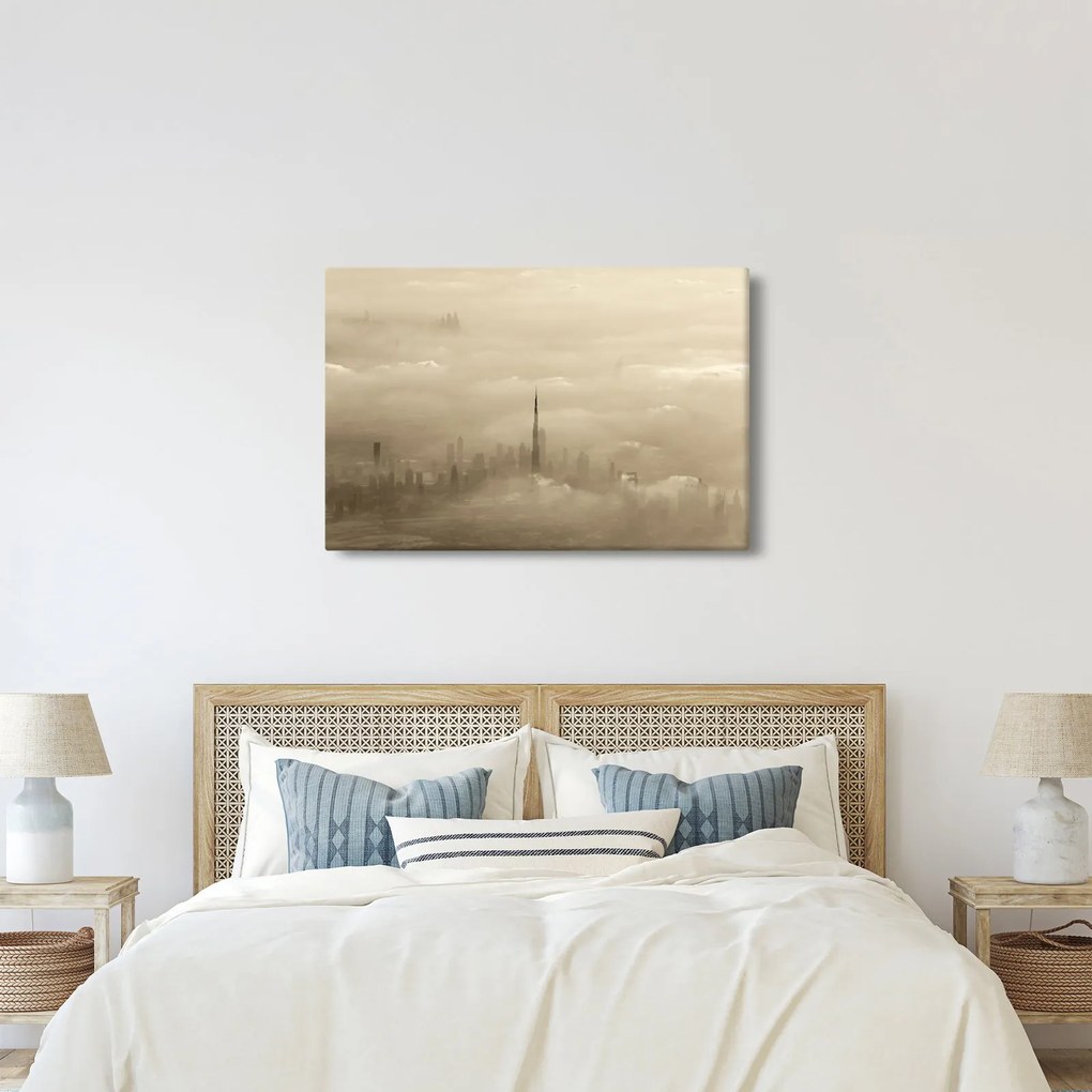 Egy város képe a felhőkben (90x60 cm)