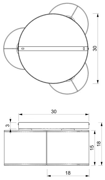 Felületre szerelhető csillár RATTAN 3xE27/60W/230V rattan